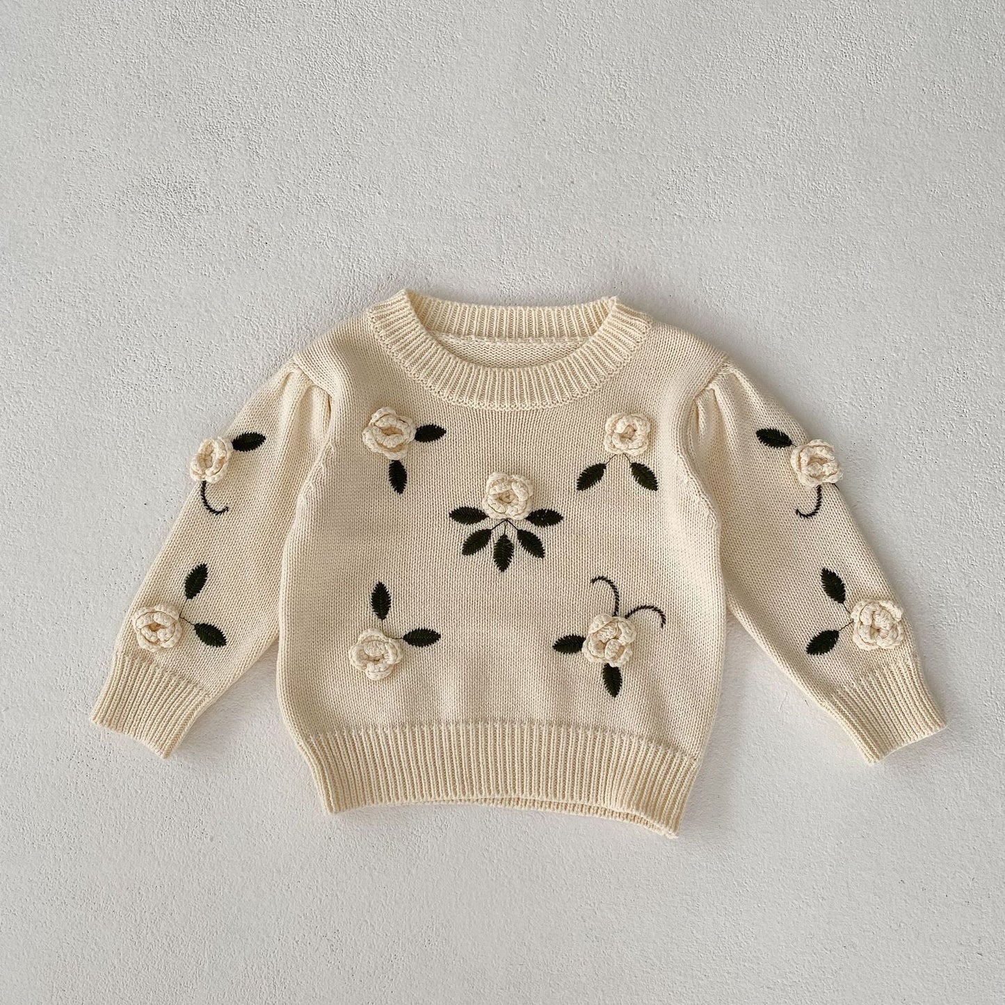 Handmade Flower Embroidery Pullover Sweater