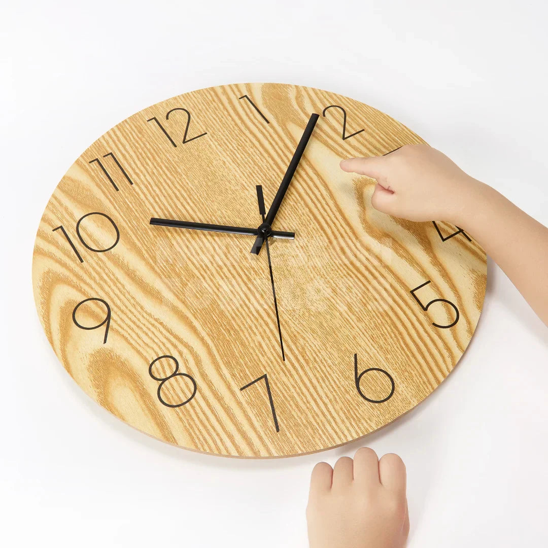 Toddlers Wooden Clock - The perfect clock for the children's room - Kicks & Crawls