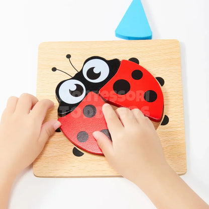 Wooden Animal Puzzles for Toddlers – 6-Pack Educational Learning Toys