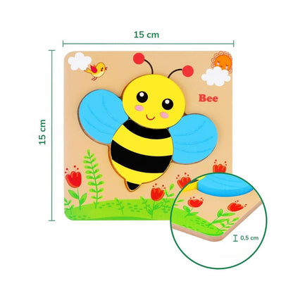 Wooden Animal Puzzles for Toddlers – 6-Pack Educational Learning Toys