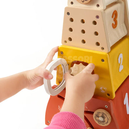Toddlers Wooden Rocket Stacking Toy - Kicks & Crawls