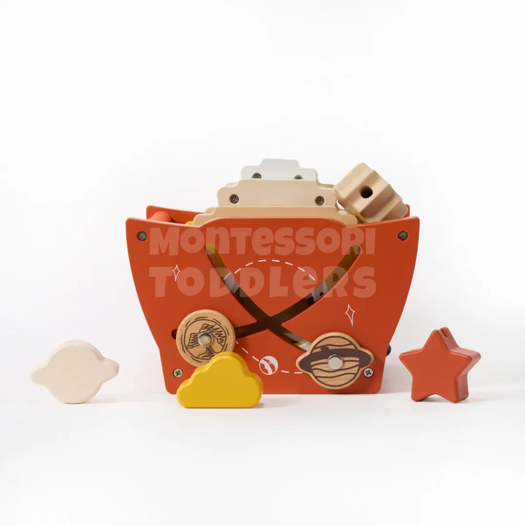 Toddlers Wooden Rocket Stacking Toy - Kicks & Crawls