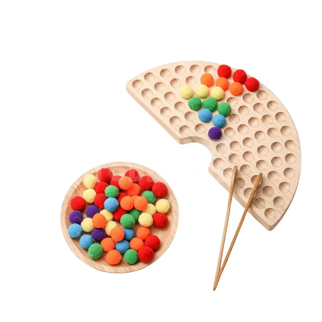 Wooden Peg Board Beads Game - Kicks & Crawls