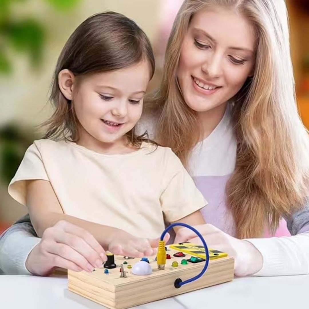 Toddlers Wooden Busy Board – Montessori Sensory Activity Board for Early Learning