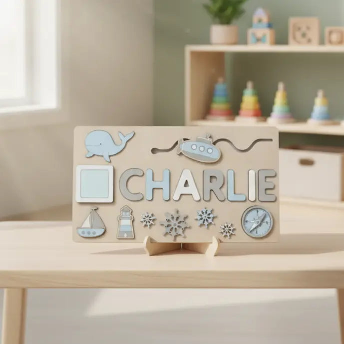Personalized Wooden Name Puzzle for Toddlers – Custom Kids Learning Toy Gift