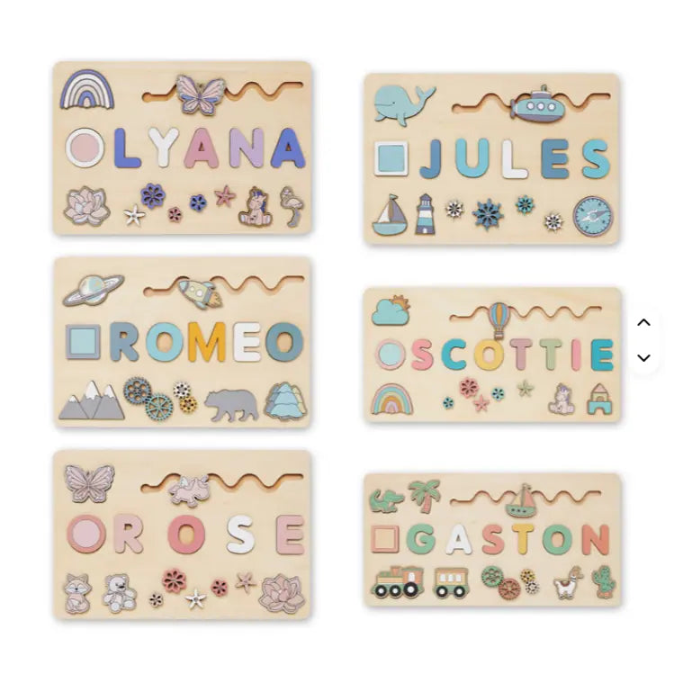 Personalized Wooden Name Puzzle for Toddlers – Custom Kids Learning Toy Gift