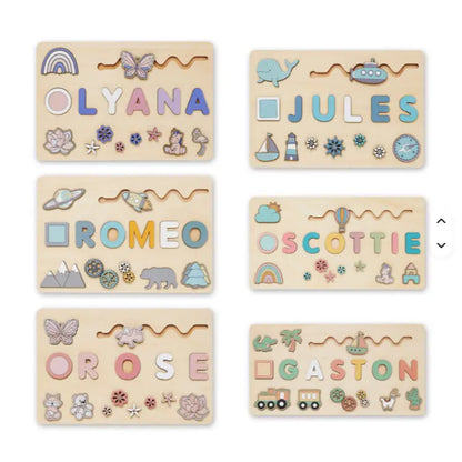 Personalized Wooden Name Puzzle for Toddlers – Custom Kids Learning Toy Gift