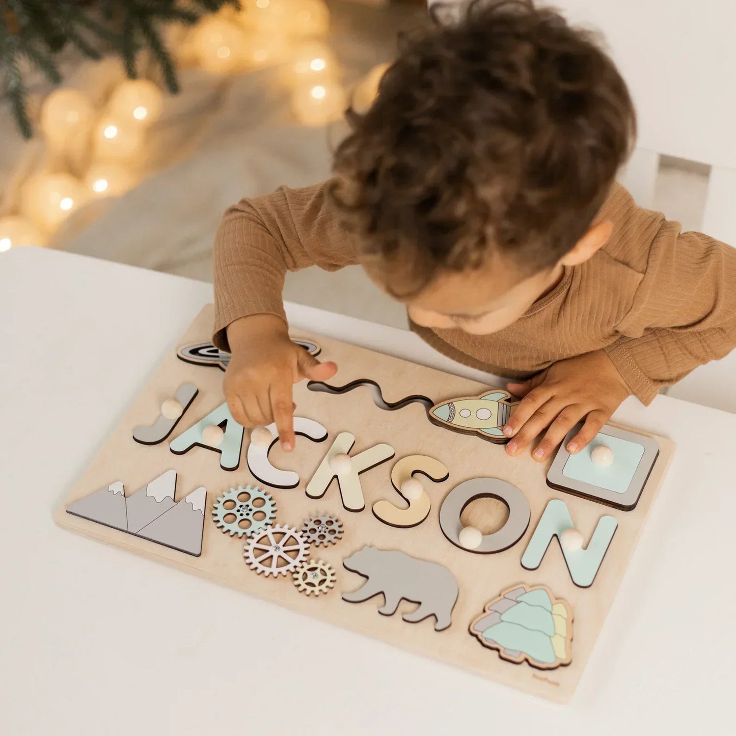 Personalized Wooden Name Puzzle for Toddlers – Custom Kids Learning Toy Gift