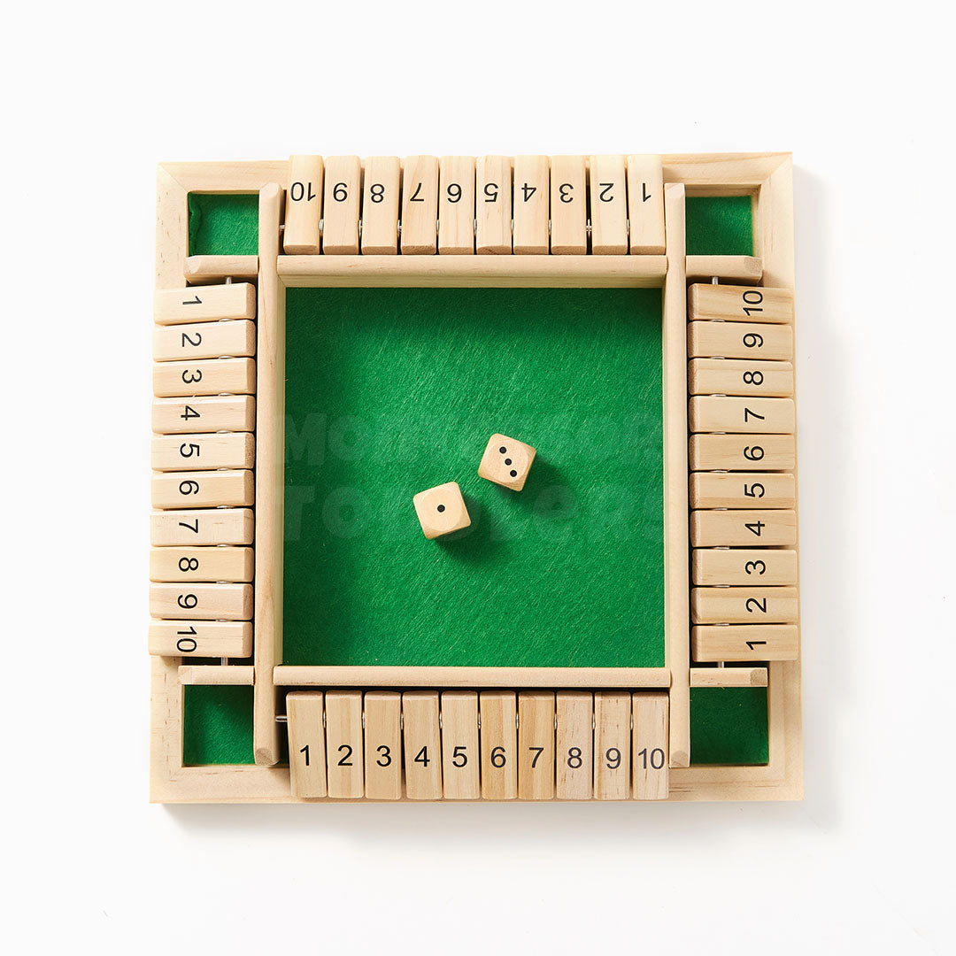 Shut the Box Dice Game – Classic Wooden Math Game for Kids & Family Night