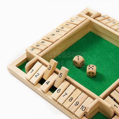 Shut the Box Dice Game – Classic Wooden Math Game for Kids & Family Night