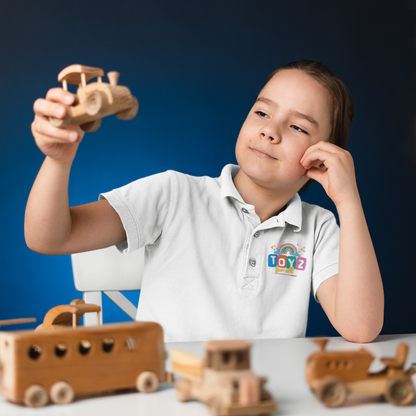 Toyz For All Kids Logo Polo Shirt – White Cotton Children’s T-Shirt