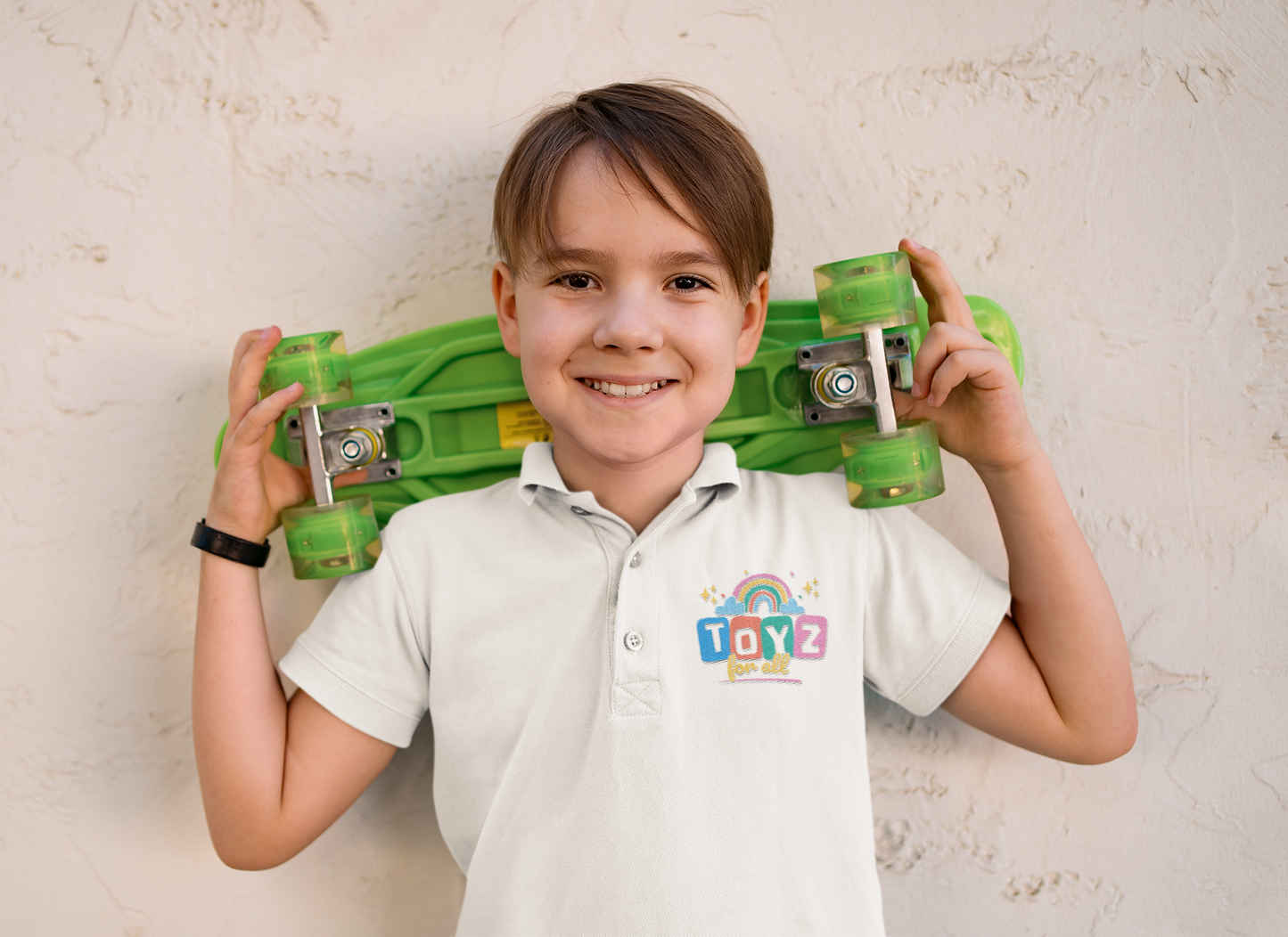 Toyz For All Kids Logo Polo Shirt – White Cotton Children’s T-Shirt