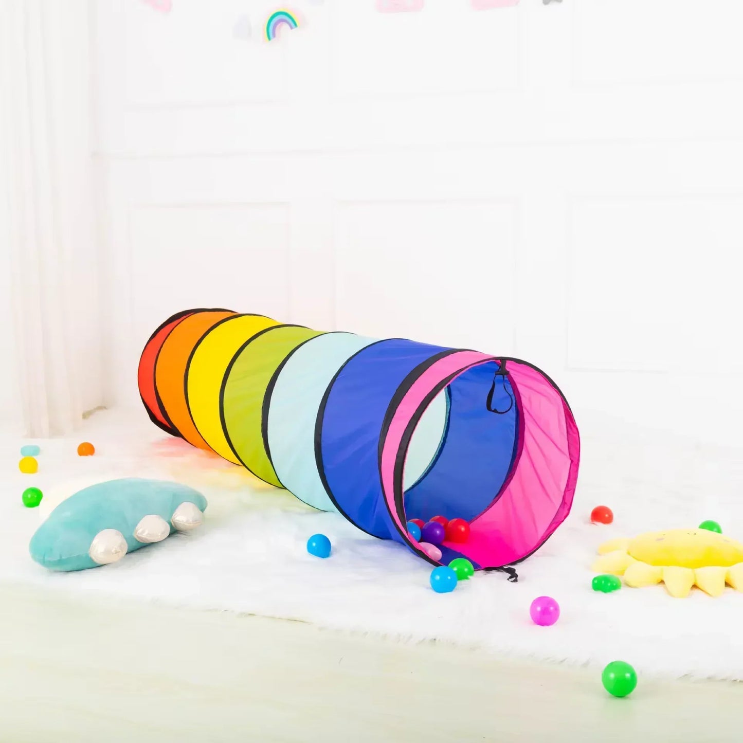 Toddlers Rainbow Crawl & Play Tunnel 180cm - Kicks & Crawls