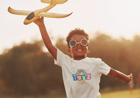 Toyz For All Kids Logo T-Shirt – White Cotton Children’s Graphic Tee