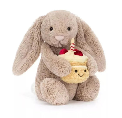 Jellycat Bashful Beige Bunny ‘Birthday’ Plush