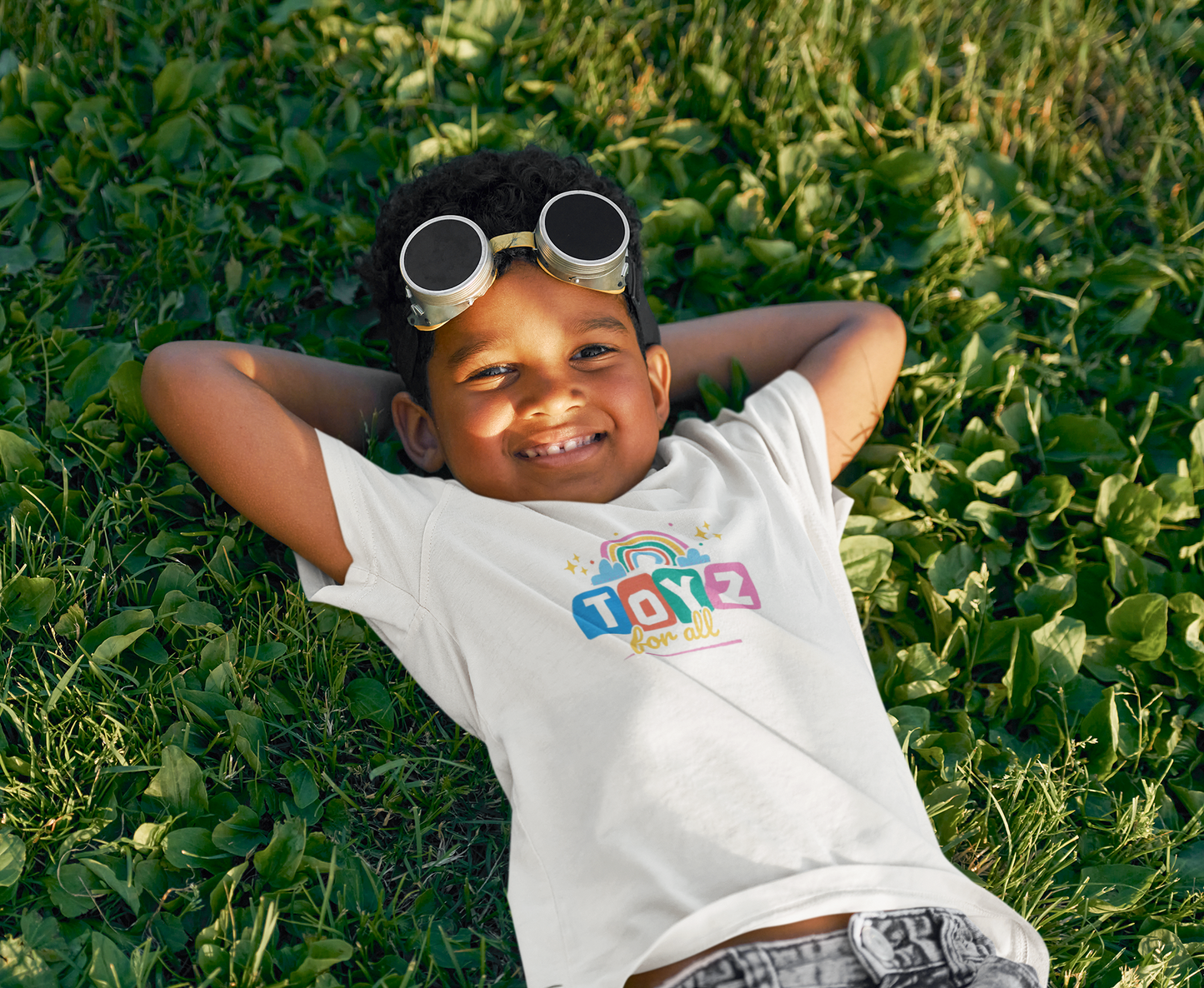 Toyz For All Kids Logo T-Shirt – White Cotton Children’s Graphic Tee